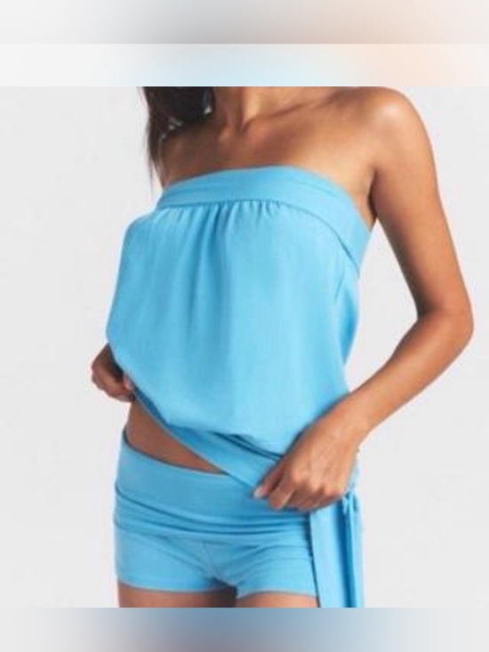 SKIMS Tops - SKIMS COTTON JERSEY SIDE TIE TUBE TOP STYLE: TP-TOP-11285W COLOR: WATER SIZE: 2X